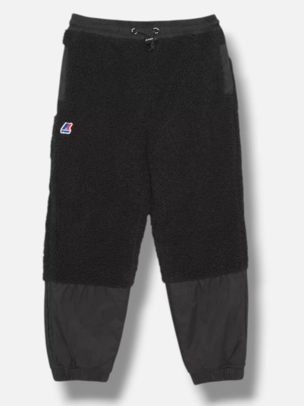 K-Way Kids Black Kael Orsetto Elastic-Waist Sherpa Sweatpants Joggers Size 4Y